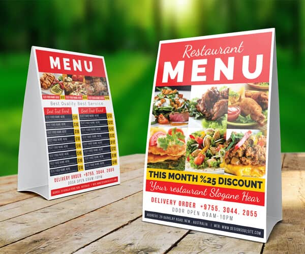 Table Tent Card Printing - 2