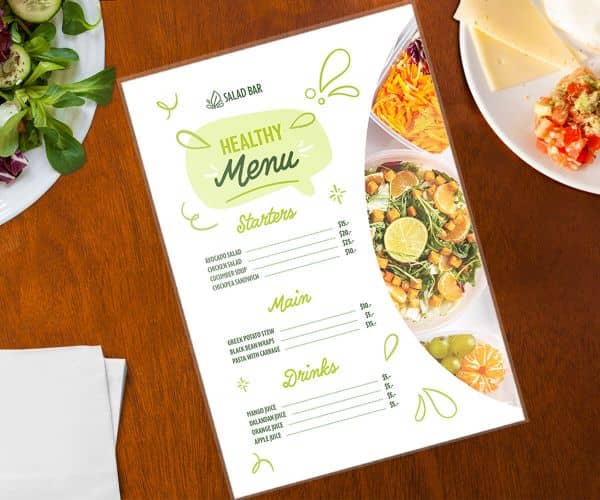 Laminated Menu Printing - 2