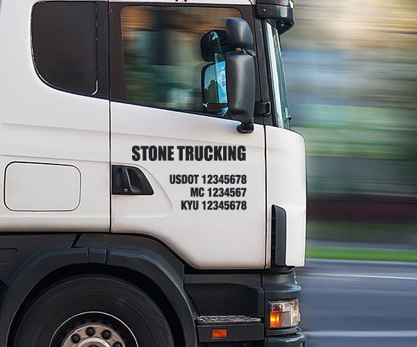 USDOT Custom Truck Decal