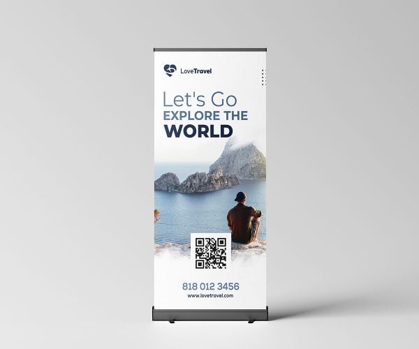 Black Stand Retractable Roll Up Banner